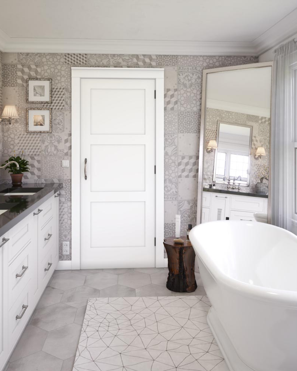 3 Panel Square Shaker Style Interior Door (Primed)