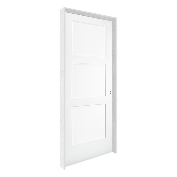 Prehung 3 Panel Square Shaker Style Interior Door (Primed)