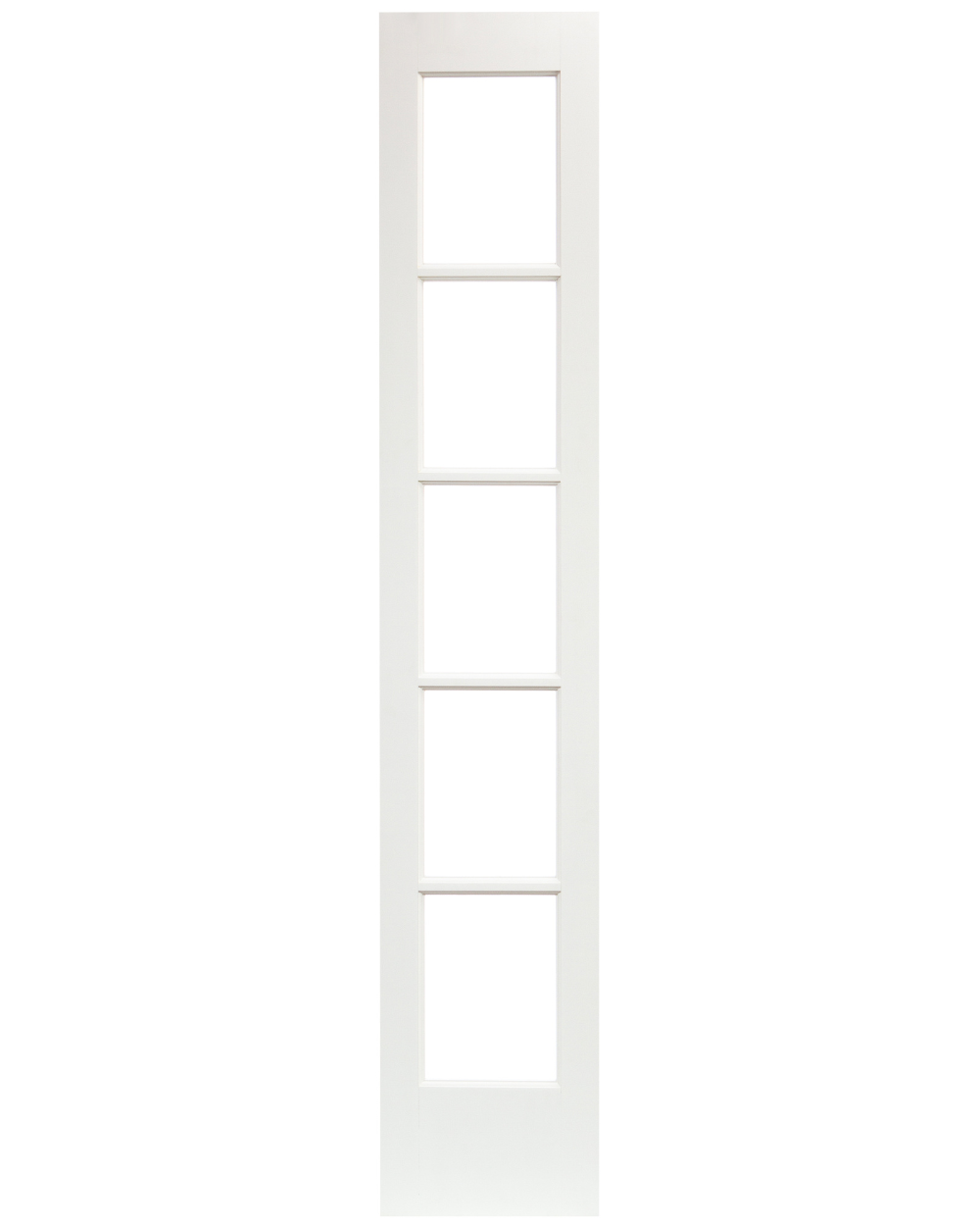 5 Lite Clear Glass Narrow French Primed Wood Interior Door - Image 1