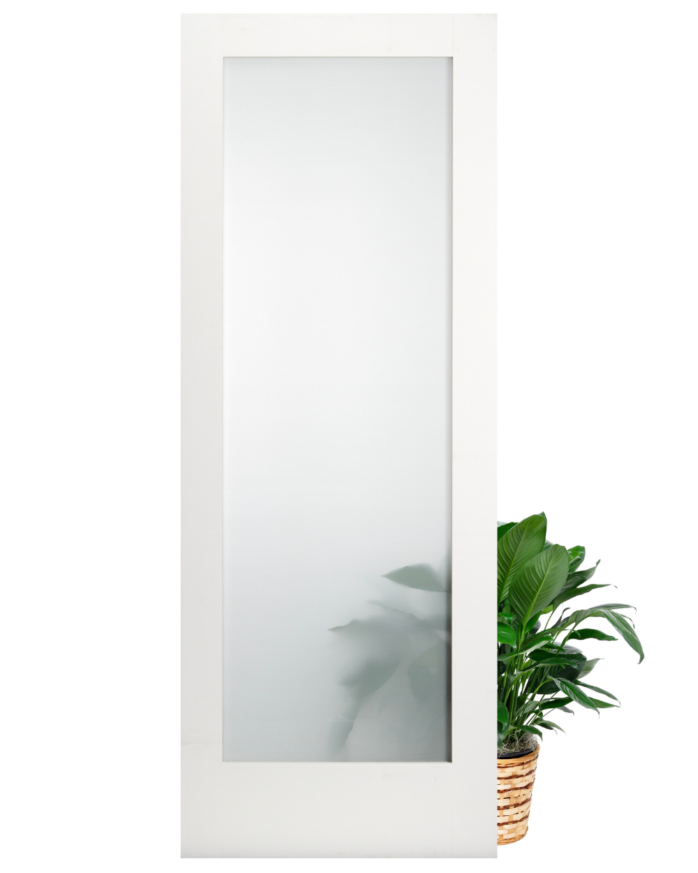 Single Lite Frosted Glass Shaker Style Primed Wood Interior Door - Image 1