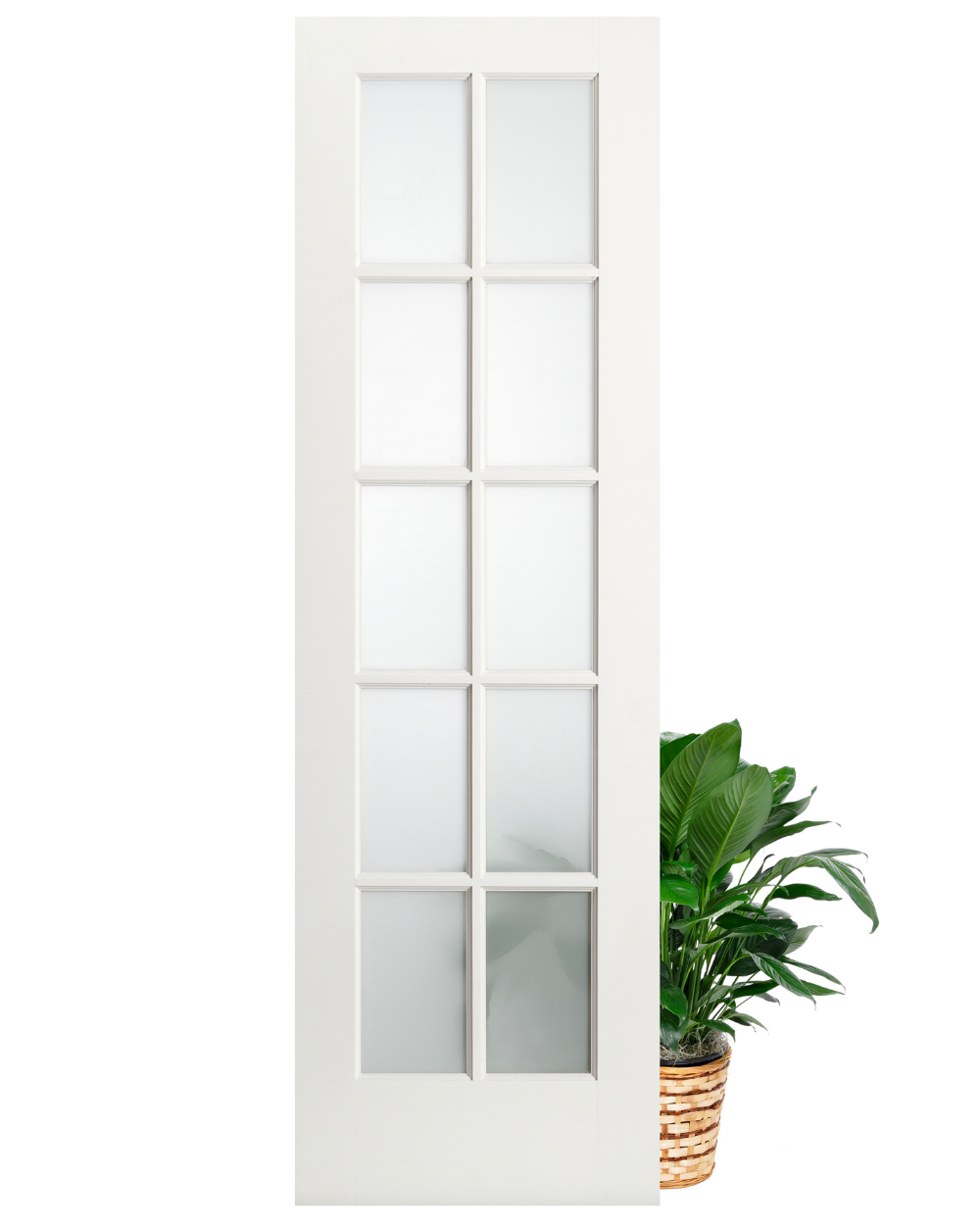 10 Lite Frosted Glass French Primed Wood Interior Door - Image 1