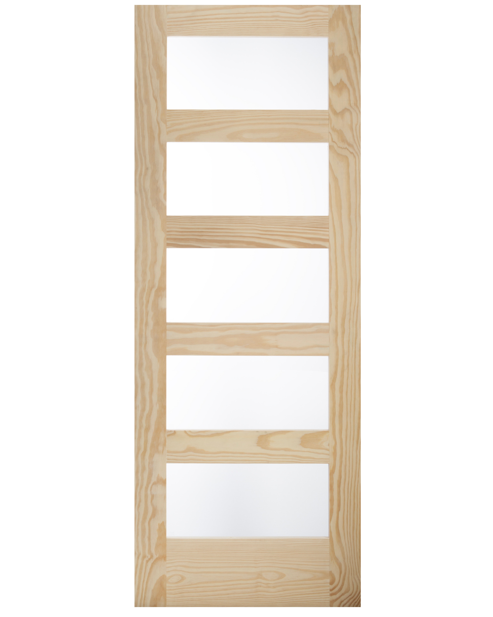 Puerta interior estilo shaker con 5 paneles de vidrio transparente - Image 1