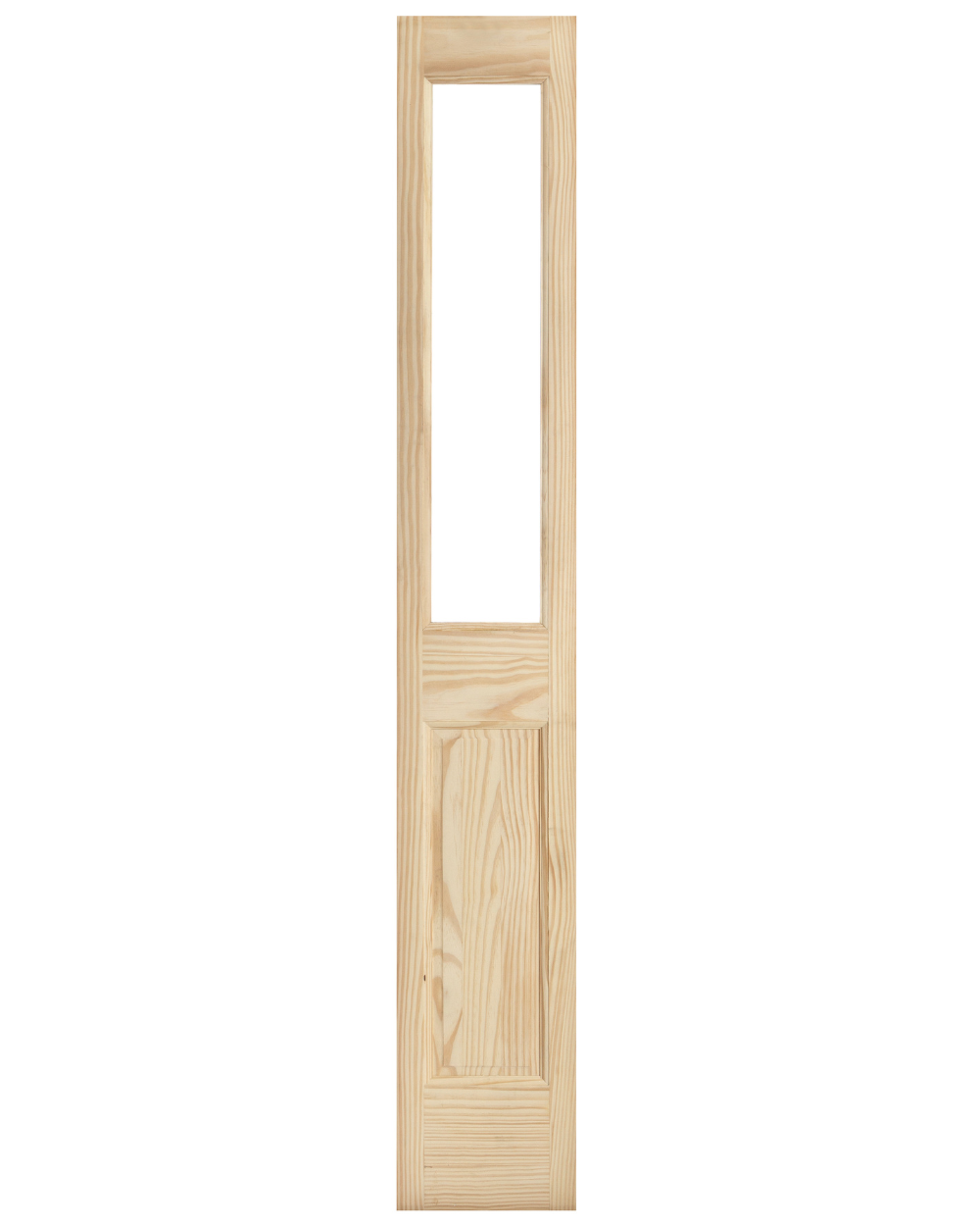 Single Lite Front Door Pine Wood Over Raised Glass Panel Sidelite - Image 1
