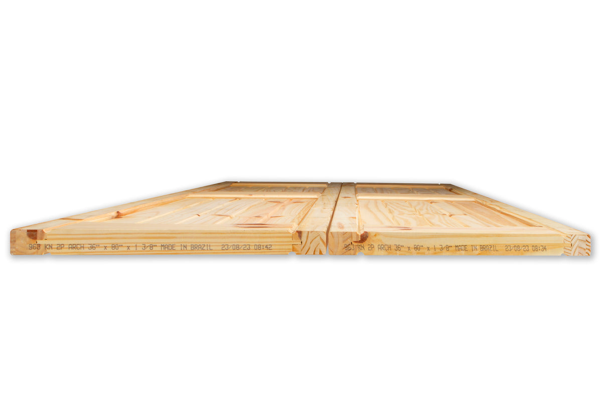 2 Panel Square Top V-Groove Knotty Pine Wood Bifold Interior Door - Image 5