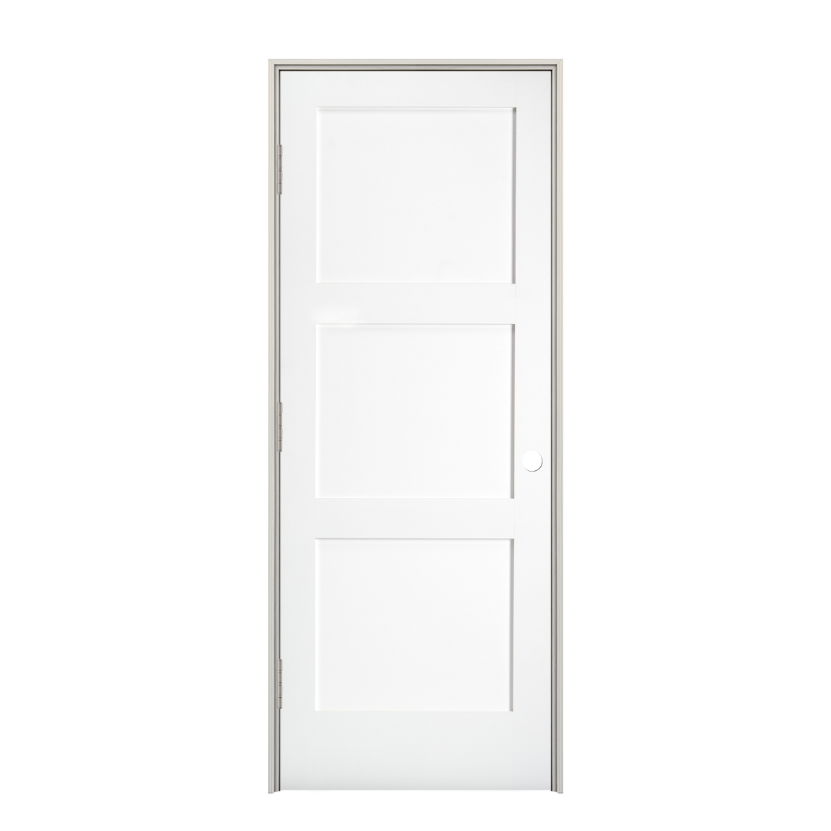 Prehung 3 Panel Square Shaker Style Interior Door (Primed) - Image 1