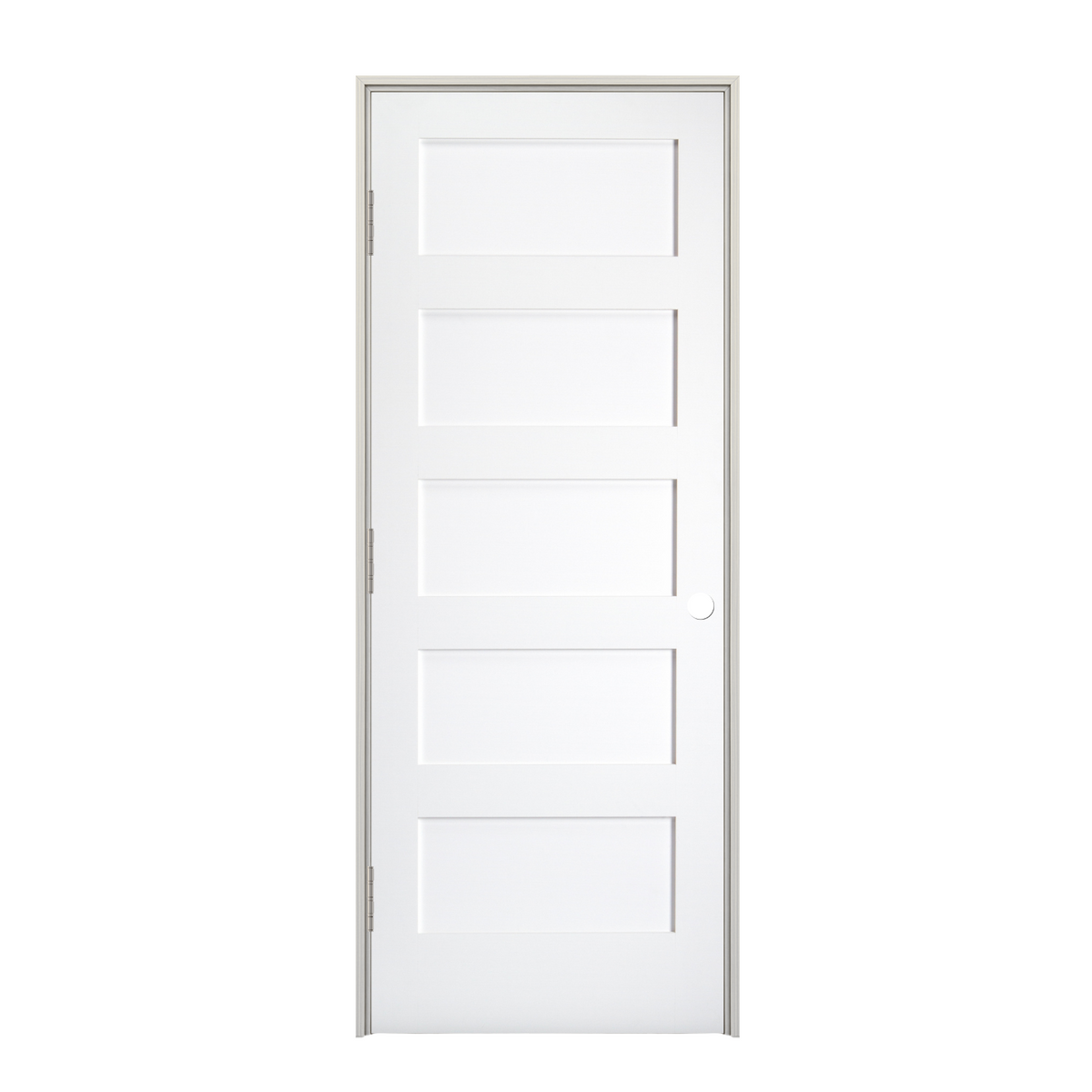 Prehung 5 Panel Shaker Style Interior Door (Primed) - Image 1