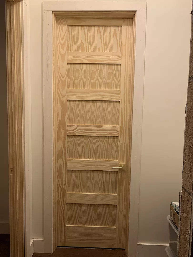 5 Panel Shaker Style Clear Pine Wood Interior Door
