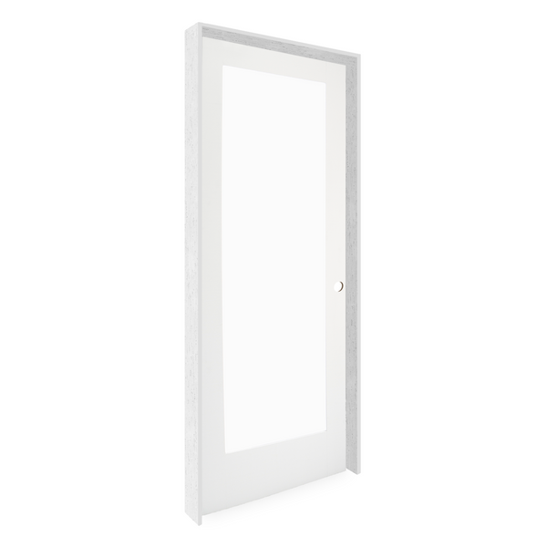 Prehung Single Lite Clear Shaker Style Interior Door (Primed)