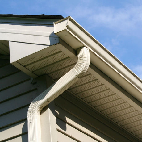 side of house with gutters