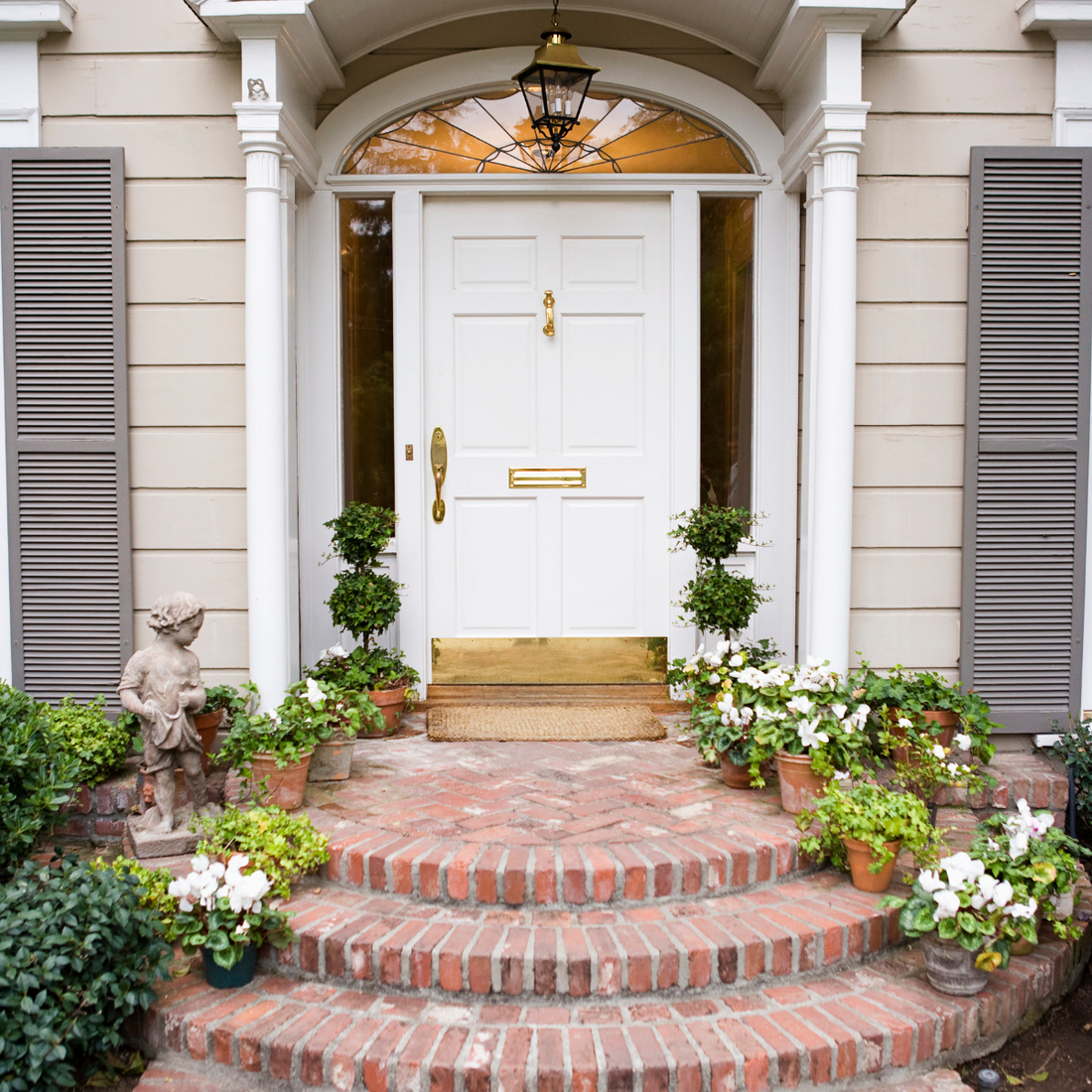 white front door