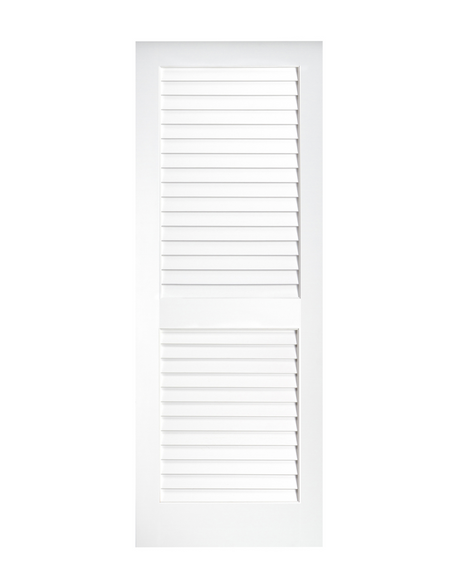 2 Plantation Louver Panel Interior Pine Wood Closet Door (Primed) - Image 1