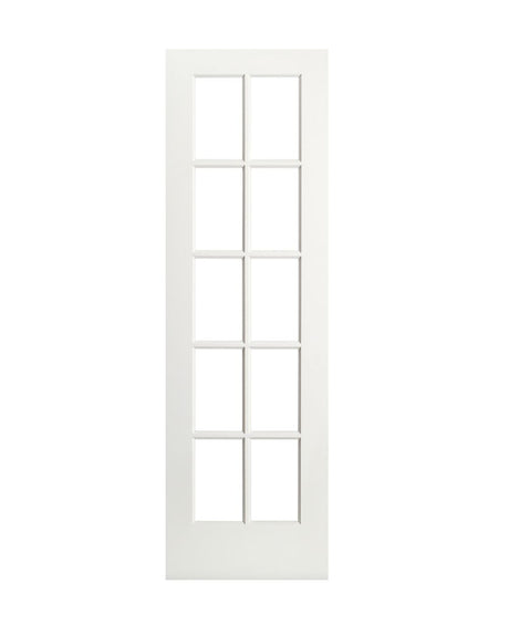 10 Lite Clear Glass French Primed Wood Interior Door - Image 1