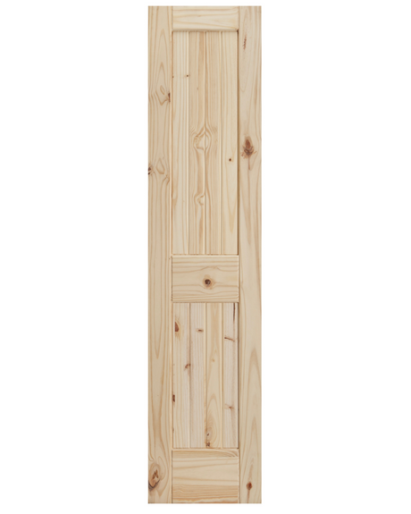2 Panel Square Top V-Groove Knotty Pine Wood Interior Door - Image 2