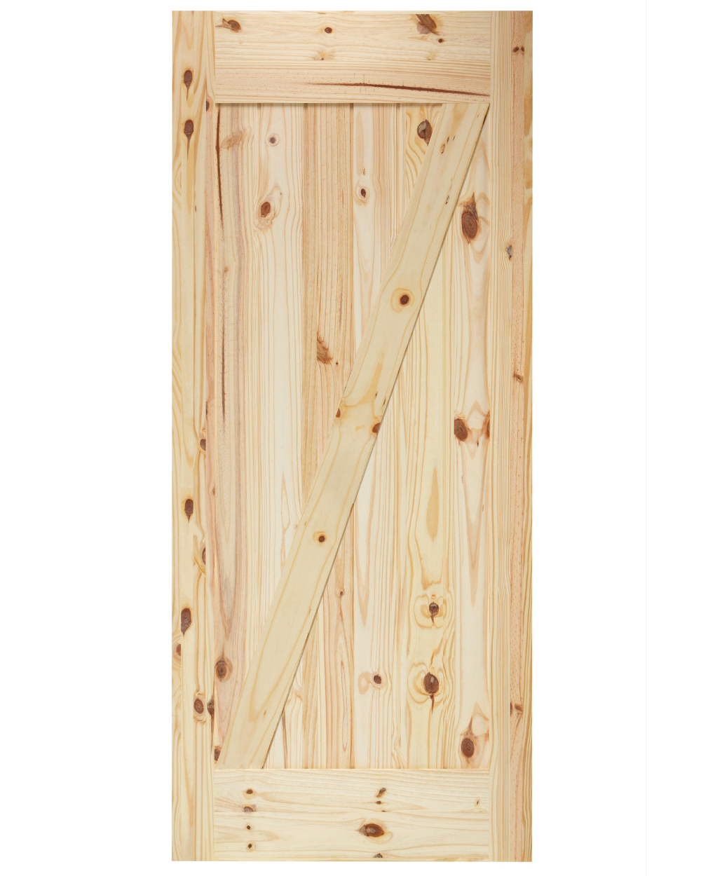 Z-Brace V-Groove Knotty Pine Barn Door - Image 1