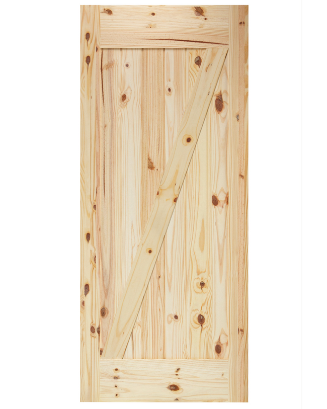 Z-Brace V-Groove Knotty Pine Barn Door