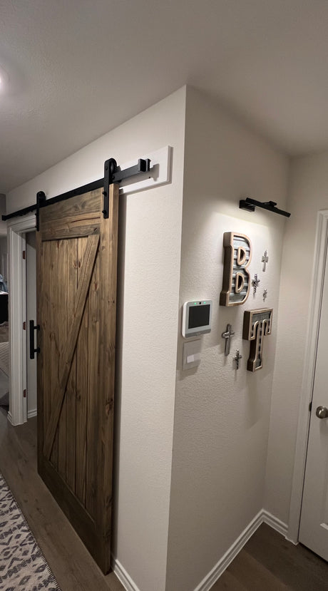 Z-Brace V-Groove Knotty Pine Barn Door - Image 3
