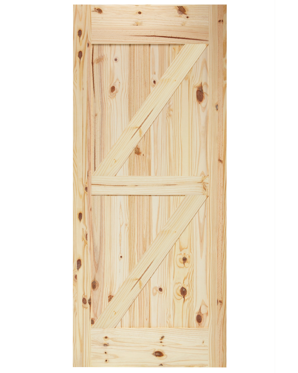 Double Z-Brace V-Groove Knotty Pine Barn Door - Image 1