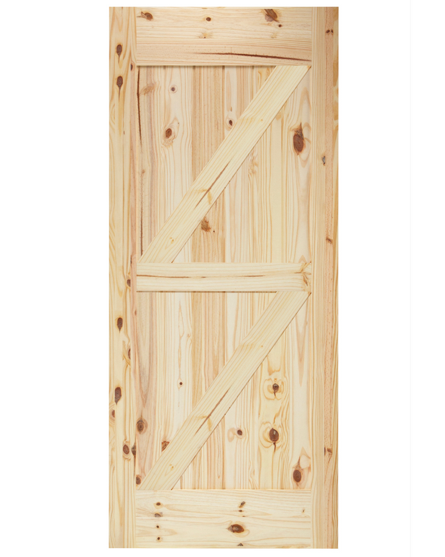 Double Z-Brace V-Groove Knotty Pine Barn Door