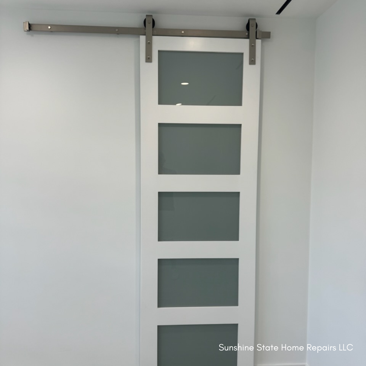 5 Frosted Glass Panel Shaker Style Interior Door (Primed)