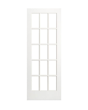 15 Lite Glass French Primed Wood Interior Door