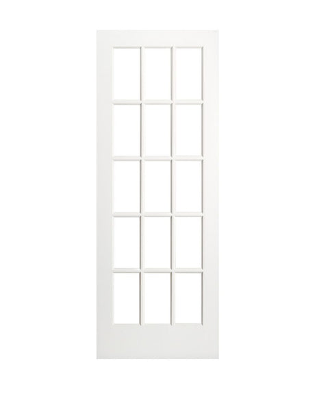15 Lite Glass French Primed Wood Interior Door - Image 1