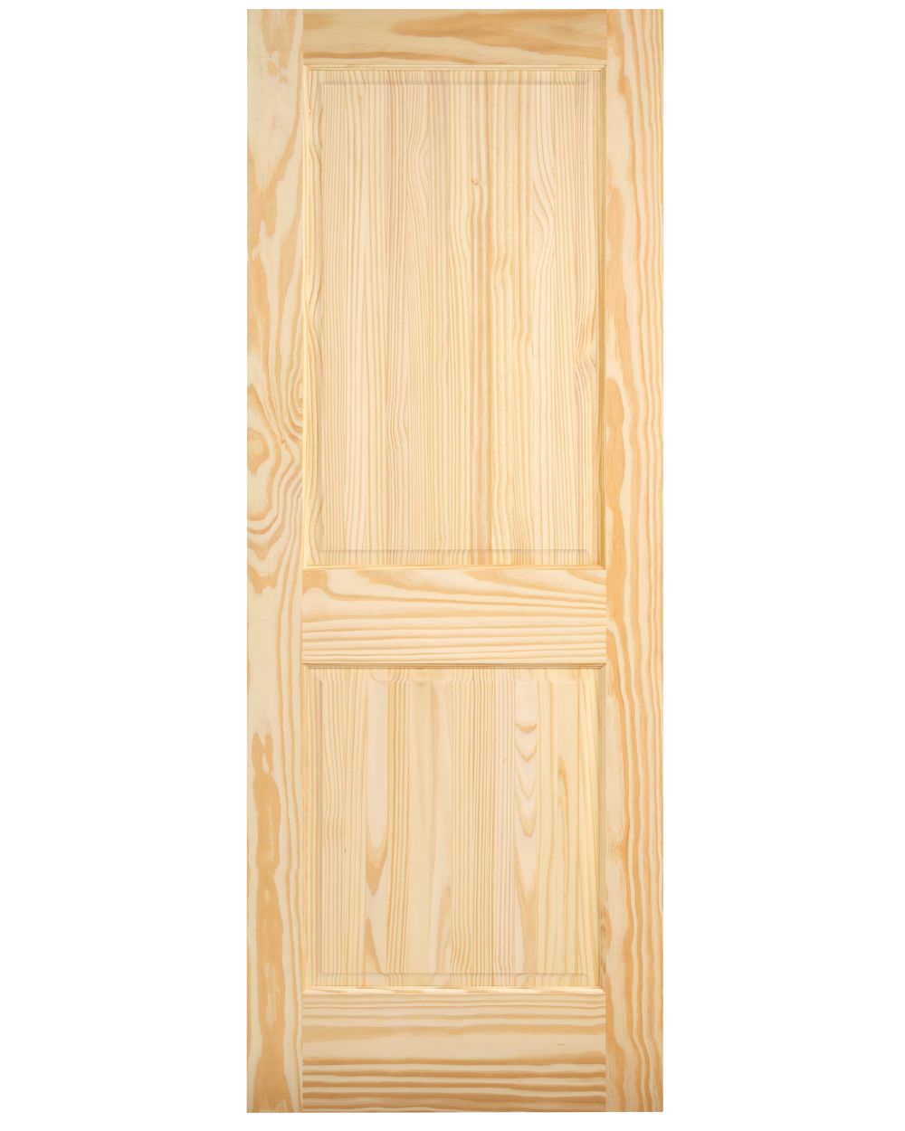 2 Panel Raised Single Hip Square Top Pine Wood Interior Door - Image 1