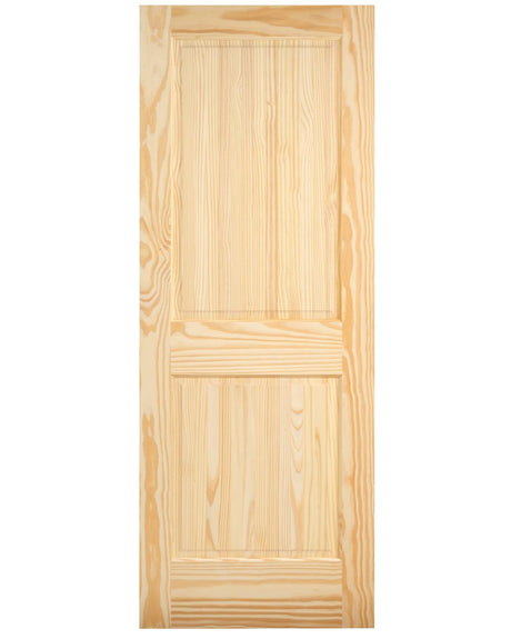 2 Panel Raised Single Hip Square Top Pine Wood Interior Door - Image 1