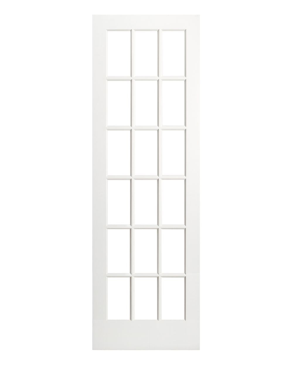 18 Lite Glass Panel French Wood Interior Door (Primed) - Image 1