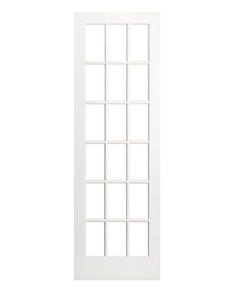 18 Lite Glass Panel French Wood Interior Door (Primed) - Image 1