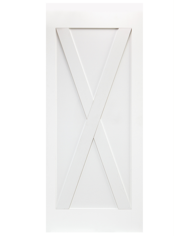 Puerta de granero con refuerzo en X (imprimada)