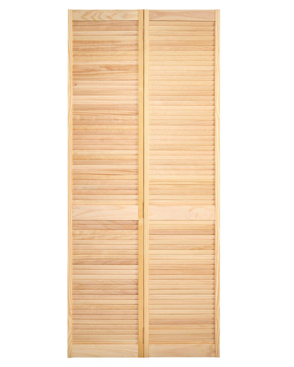 Puerta interior plegable con dos paneles de rejilla