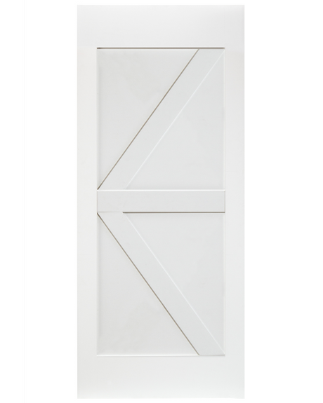 British Brace Pine Wood Barn Door (Primed) - Image 1