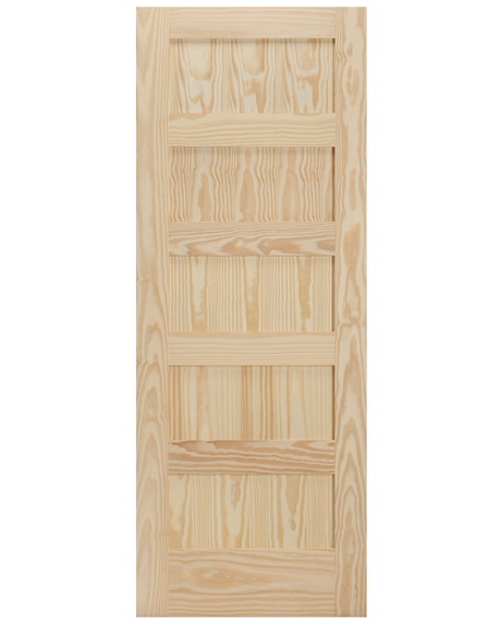 5 Panel Shaker Style Clear Pine Wood Interior Door