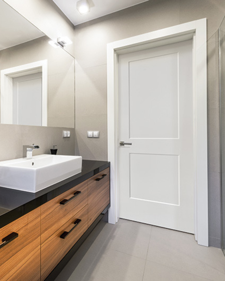 2 Panel Shaker Style Primed Wood Interior Door