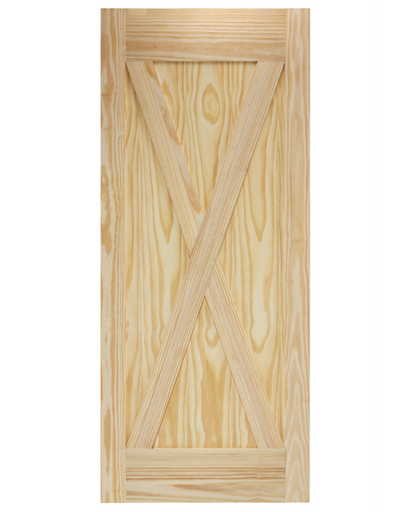 X-Brace Pine Wood Barn Door - Image 1