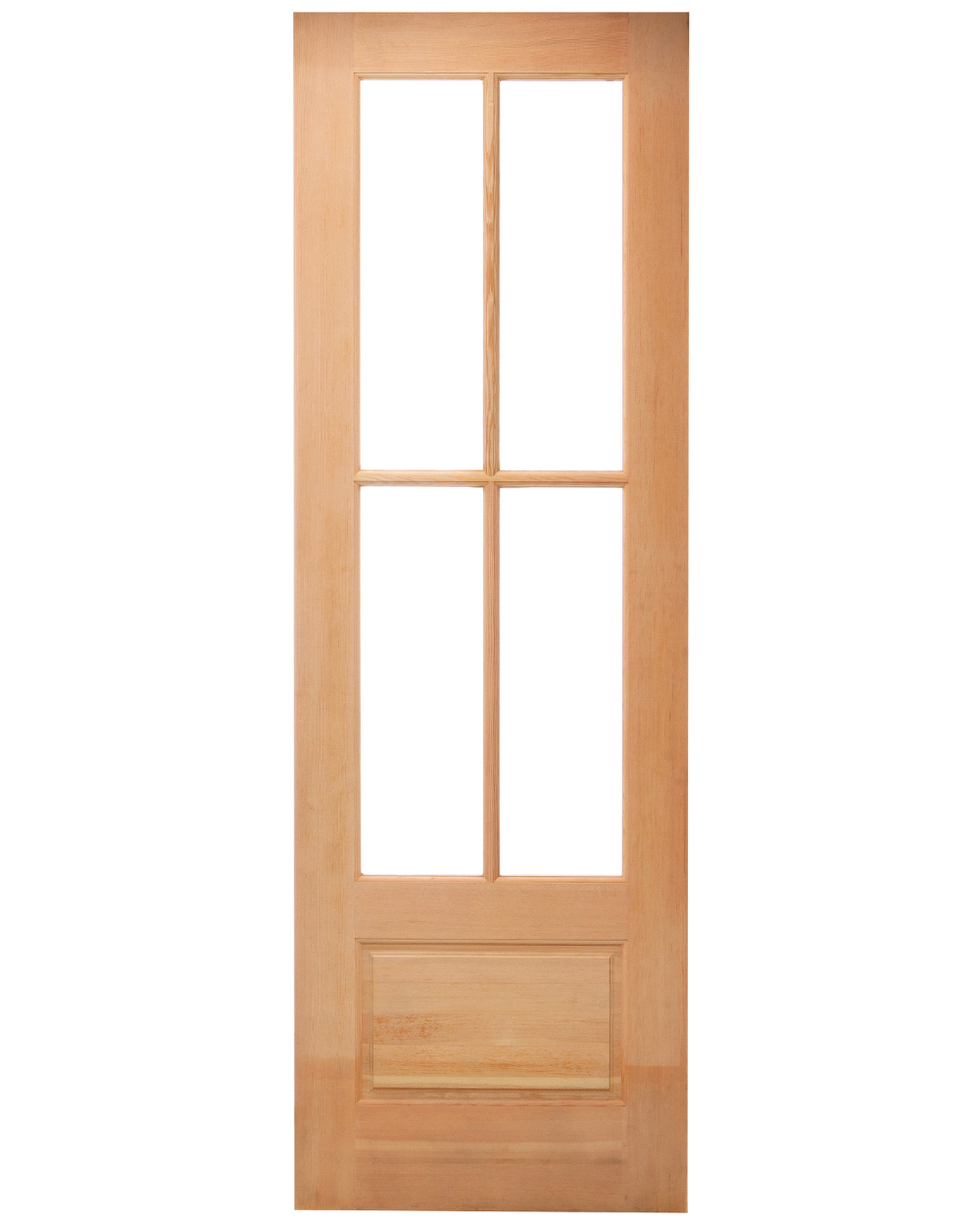 Fir 4 Lite Over Raised Panel Exterior Door - Image 1