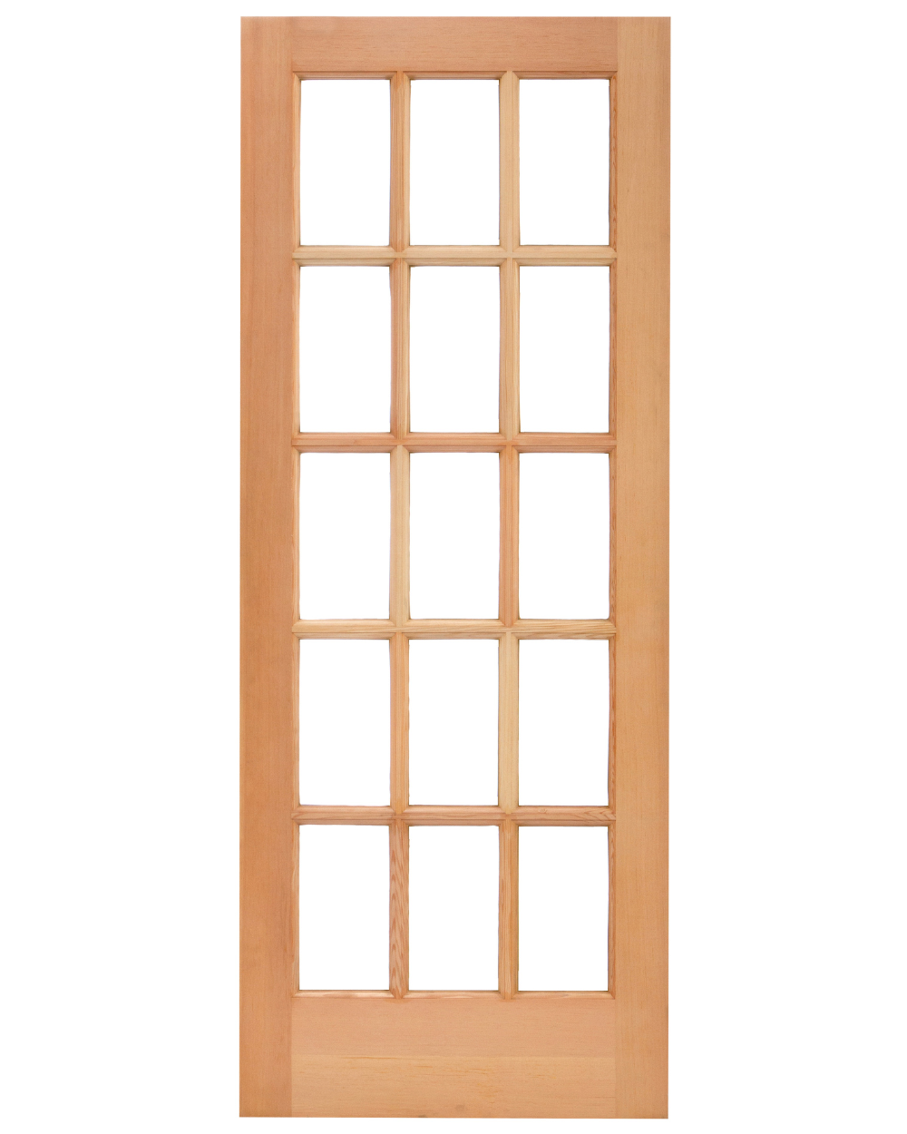 15 Lite Fir Wood Glass Panel French Exterior Door - Image 1
