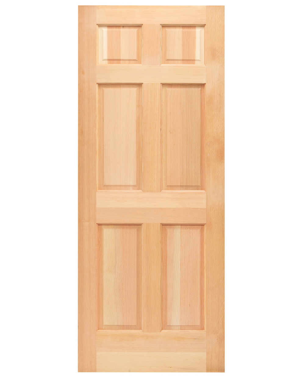 6 Raised Panel Fir Wood Exterior Front Door - Image 1