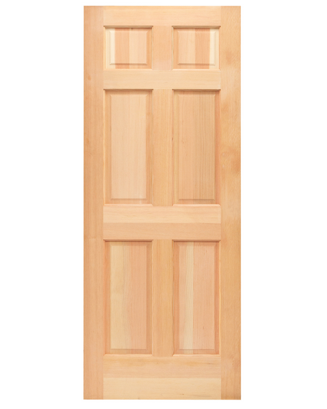 6 Raised Panel Fir Wood Exterior Front Door - Image 1