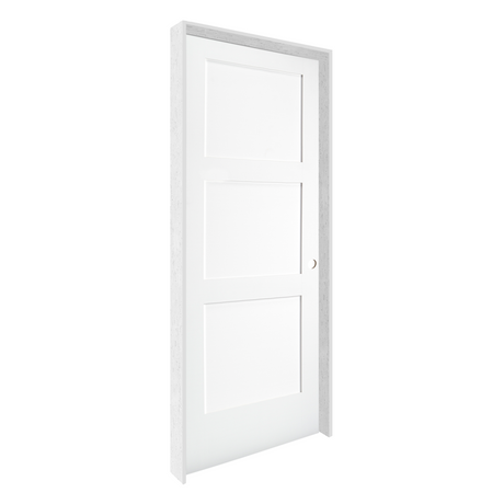 Prehung 3 Panel Square Shaker Style Interior Door (Primed) - Image 2