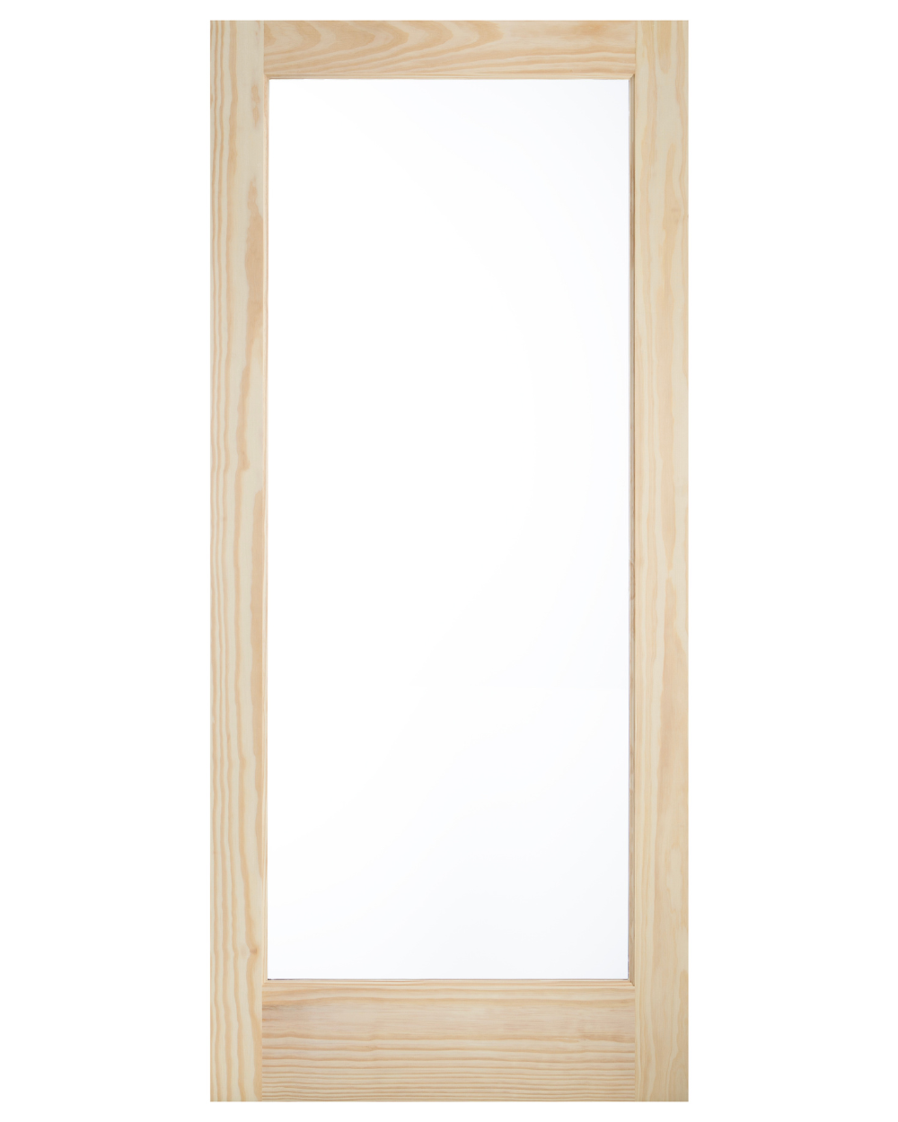 Single Lite Pine Wood Glass Panel Exterior Door - Image 1
