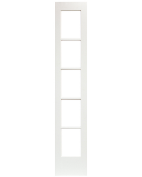 5 Lite Clear Glass Narrow French Primed Wood Interior Door - Image 1