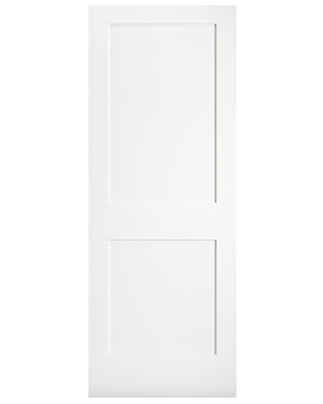 2 Panel Shaker Style Primed Wood Interior Door - Image 1