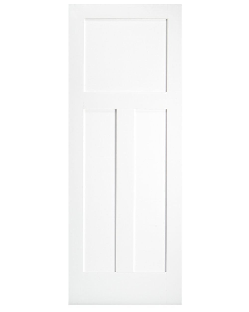 3 Panel Shaker Style Interior Pine Wood Door (Primed) - Image 1