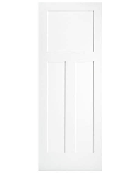 3 Panel Shaker Style Interior Pine Wood Door (Primed) - Image 1