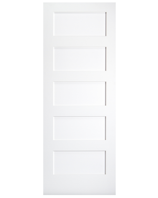 Puerta interior estilo Shaker de 5 paneles (imprimada)