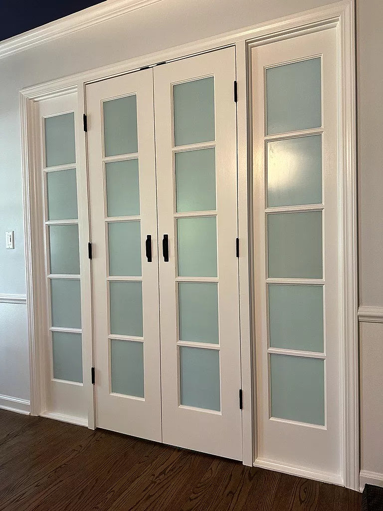 5 Lite Frosted Glass French Primed Wood Interior Door - Image 3