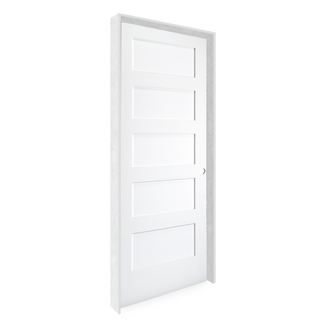 Prehung 5 Panel Shaker Style Interior Door (Primed) - Image 2