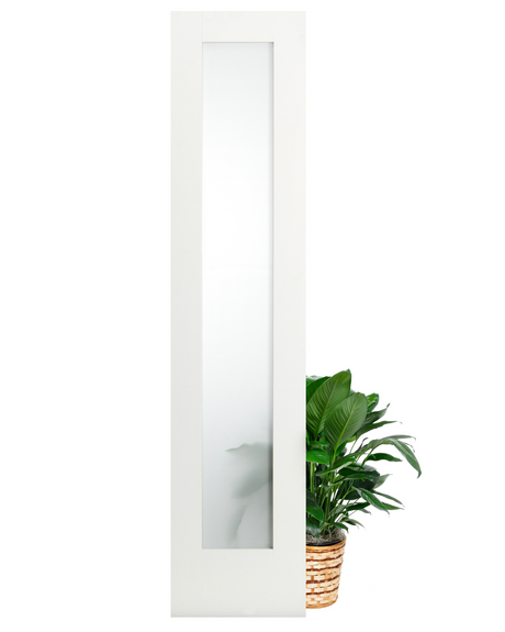 Single Lite Frosted Glass Shaker Style Primed Wood Interior Door - Image 4