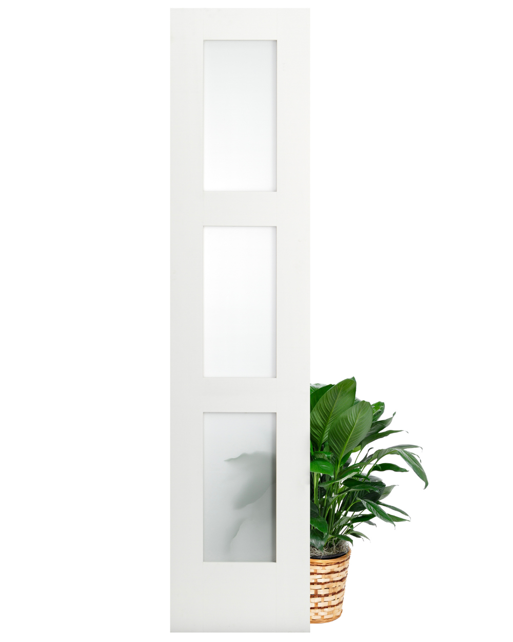 Puerta interior estilo Shaker con 3 paneles de vidrio esmerilado (imprimada) - Image 3